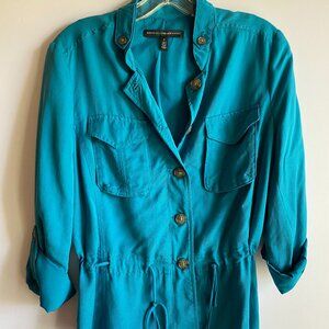 White House Black Market Modern Suit Jacket Lightweight Turquoise